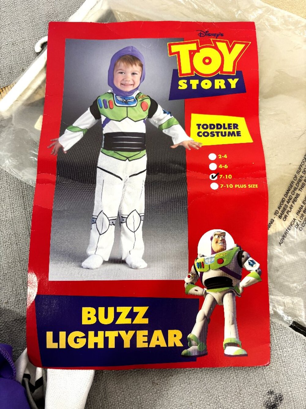 Vtg Buzz Lightyear Toy Story Costume Sz 7-10 NWT NOS